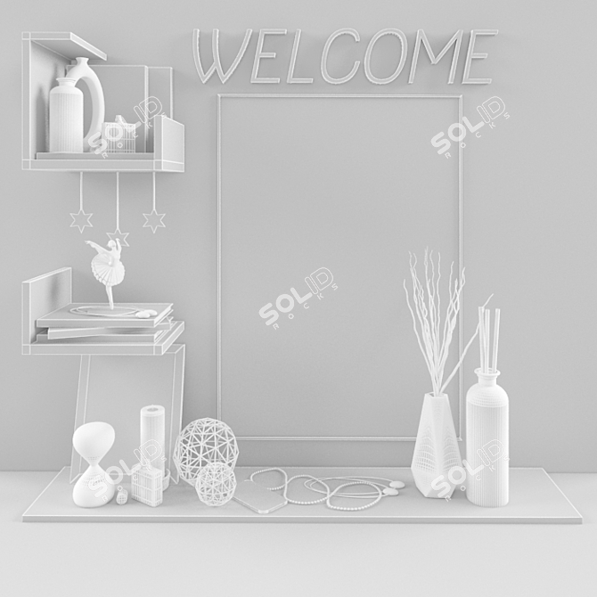 Decorative Welcome Shelves Set 3D model image 2