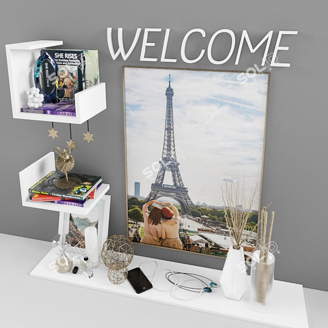 Decorative Welcome Shelves Set 3D model image 3