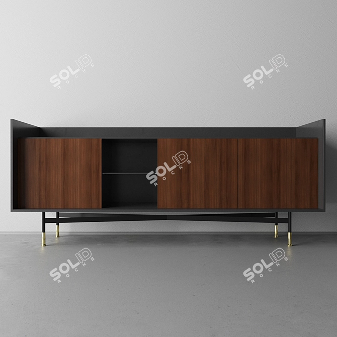 Modern TV Cabinet by Dialogo Ditre 3D model image 1