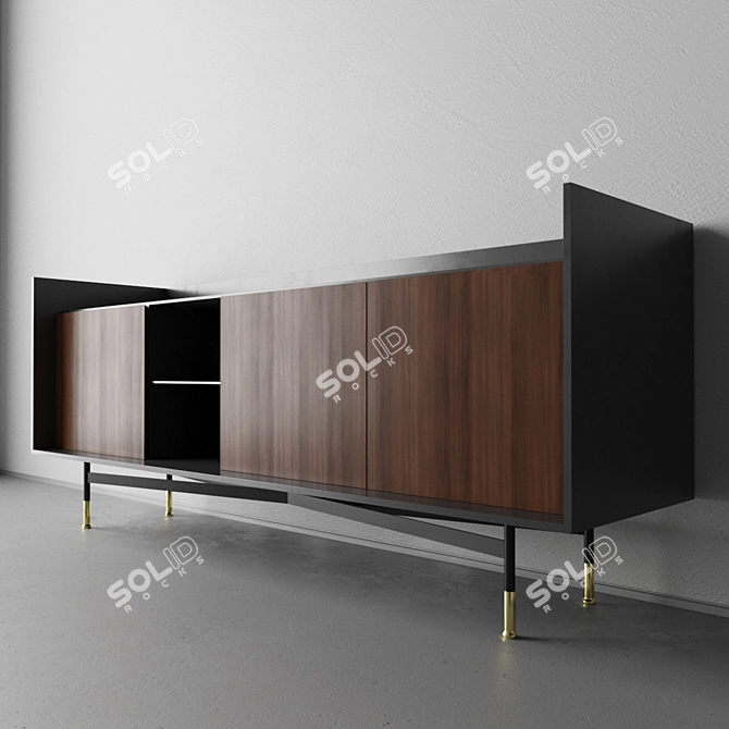 Modern TV Cabinet by Dialogo Ditre 3D model image 2