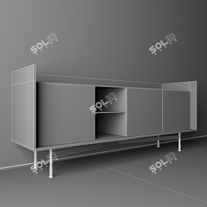 Modern TV Cabinet by Dialogo Ditre 3D model image 3