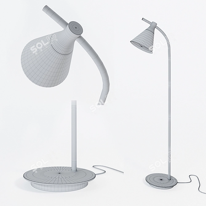 Scandinavian Minimalist Floor Lamp 3D model image 3