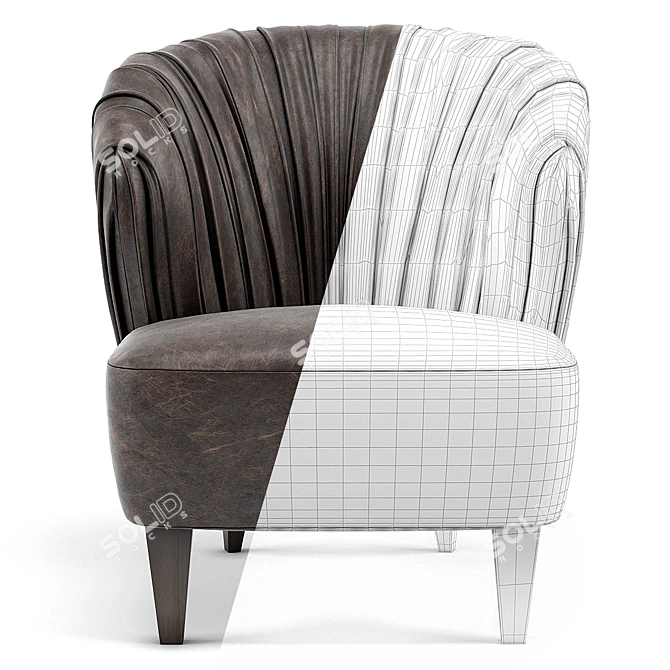 Vintage Eclair Club Chair - Elegant and Timeless 3D model image 3