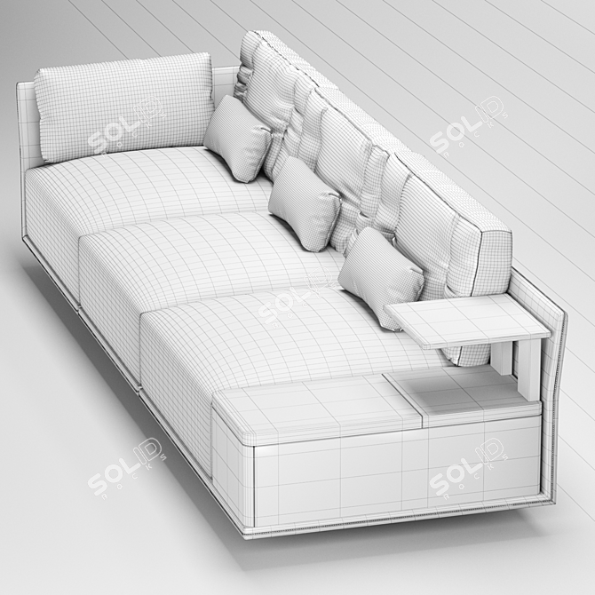 Montenapoleone Leather Sofa 3D model image 3