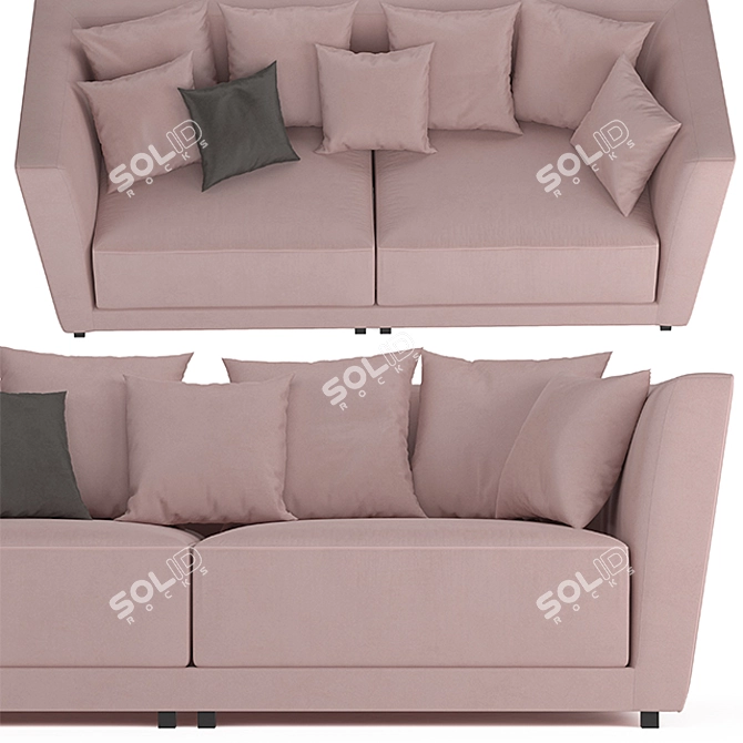 Modern Velvet Sofa Set 3D model image 3