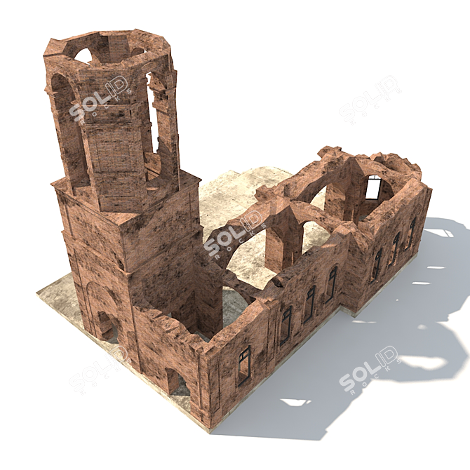 Ancient Temple Ruins 3D model image 1