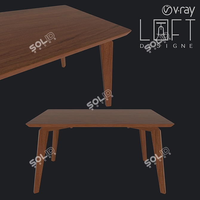 LoftDesigne 60104: Stylish Wood Table 3D model image 1