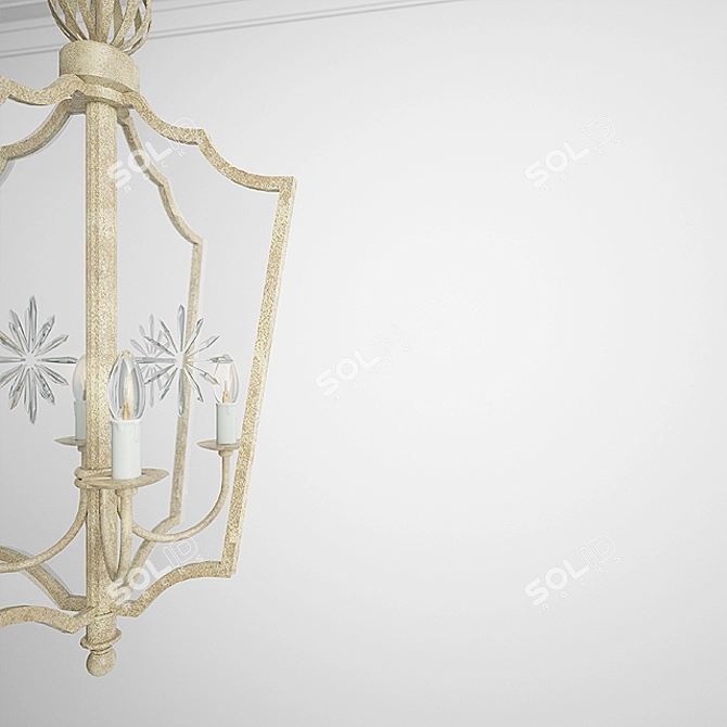 Glowing Pendant Lantern Lights 3D model image 2