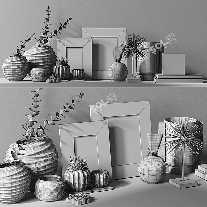 Elegant Decor Set 09 3D model image 3