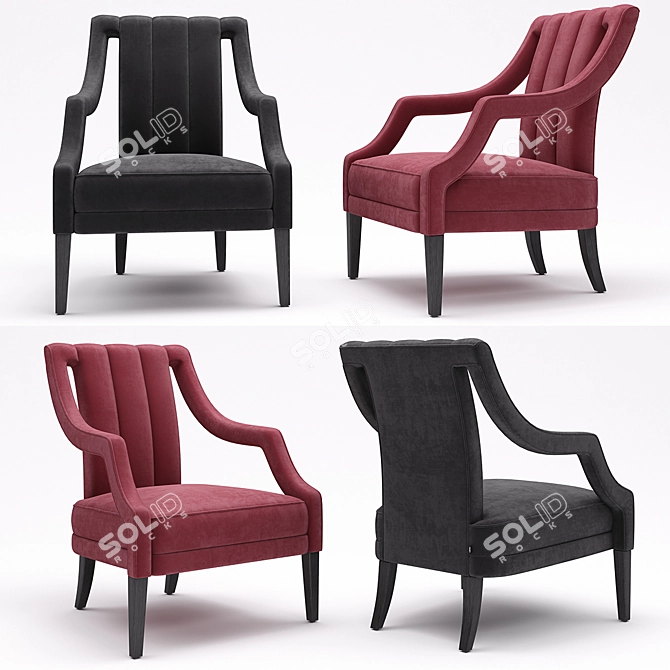 Elegant Ermitage Chair – Timeless Luxury 3D model image 1