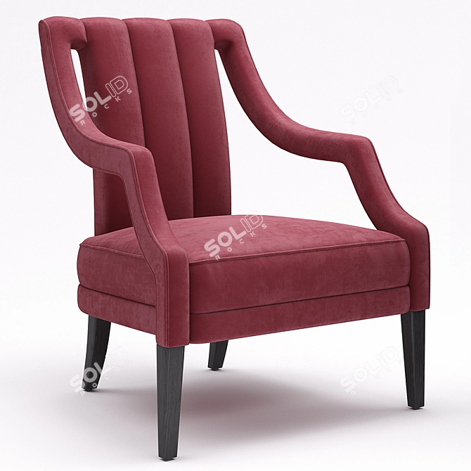 Elegant Ermitage Chair – Timeless Luxury 3D model image 2