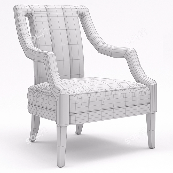 Elegant Ermitage Chair – Timeless Luxury 3D model image 3