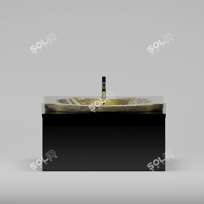 Streamline Sink: Modern Texture Collection 3D model image 2