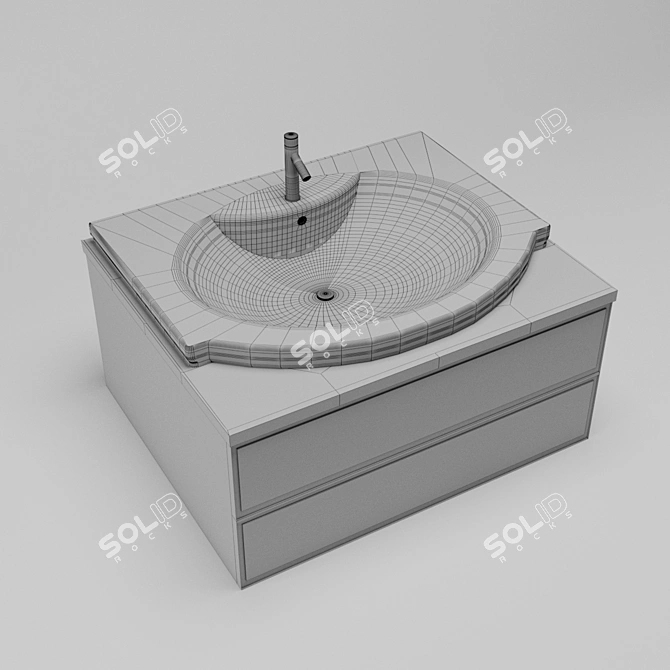 Streamline Sink: Modern Texture Collection 3D model image 3