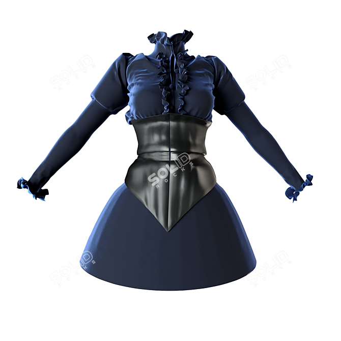 Elegant Victorian Cloth 3D model image 1