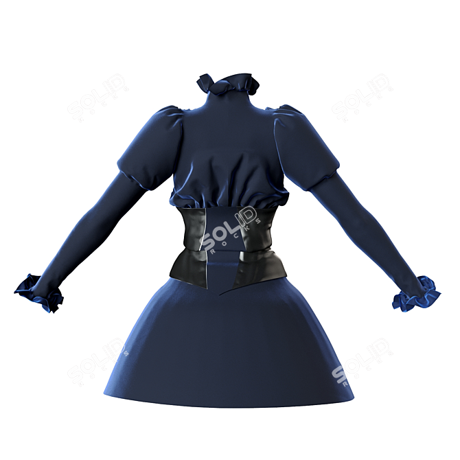 Elegant Victorian Cloth 3D model image 2