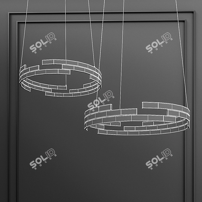 Modern Pendant Light Set 3D model image 2