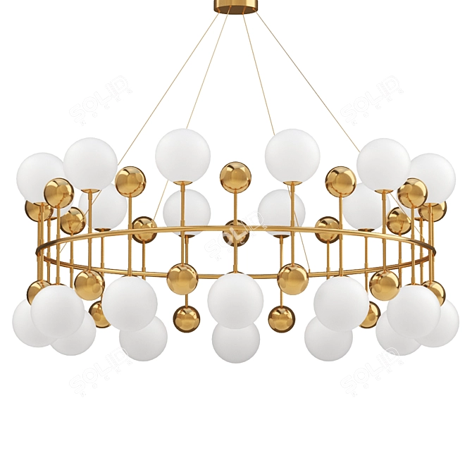 Contemporary Gold Bubble Chandelier 3D model image 1