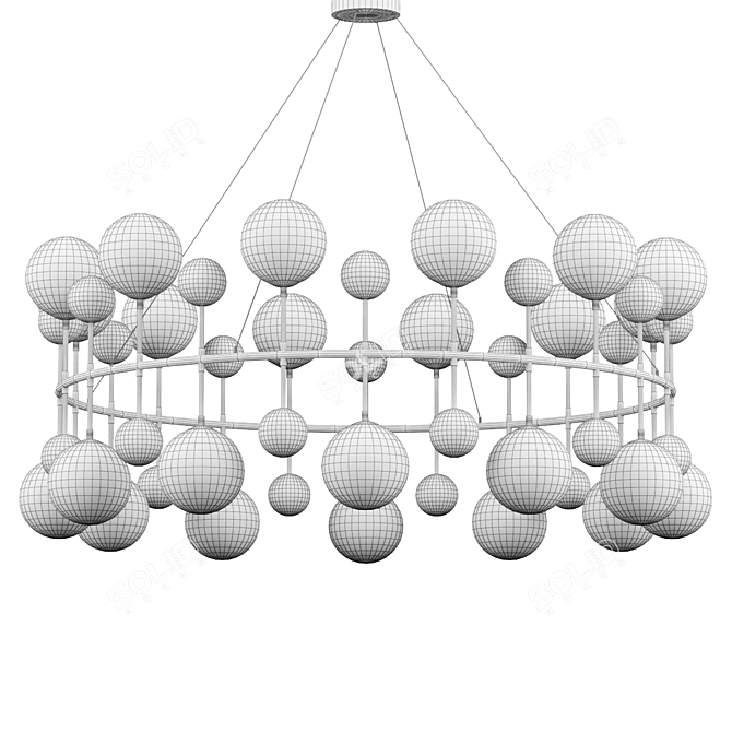 Contemporary Gold Bubble Chandelier 3D model image 2