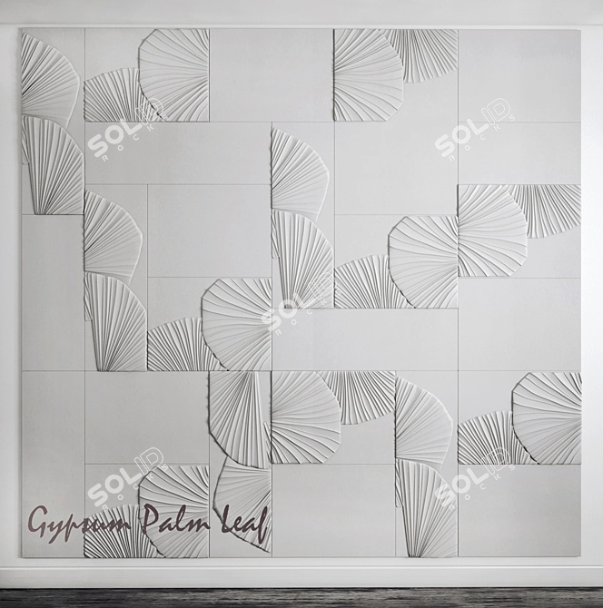 3D Gypsum Flora Tiles 3D model image 1