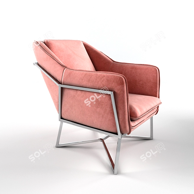 Luxurious Pink Velvet Armchair: Richmond Interiors Aurelia 3D model image 1