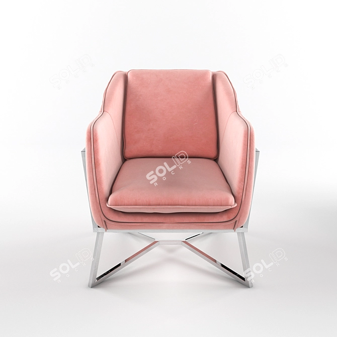 Luxurious Pink Velvet Armchair: Richmond Interiors Aurelia 3D model image 3