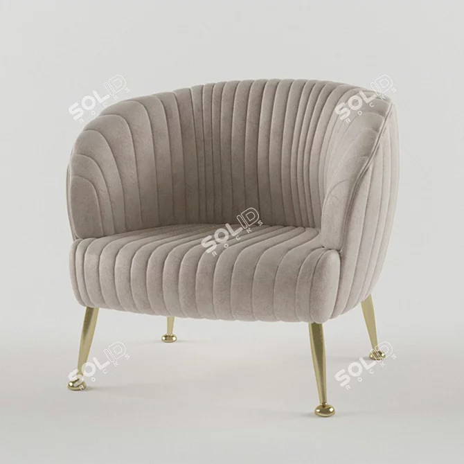 Modern Perugia Armchair 3D model image 1