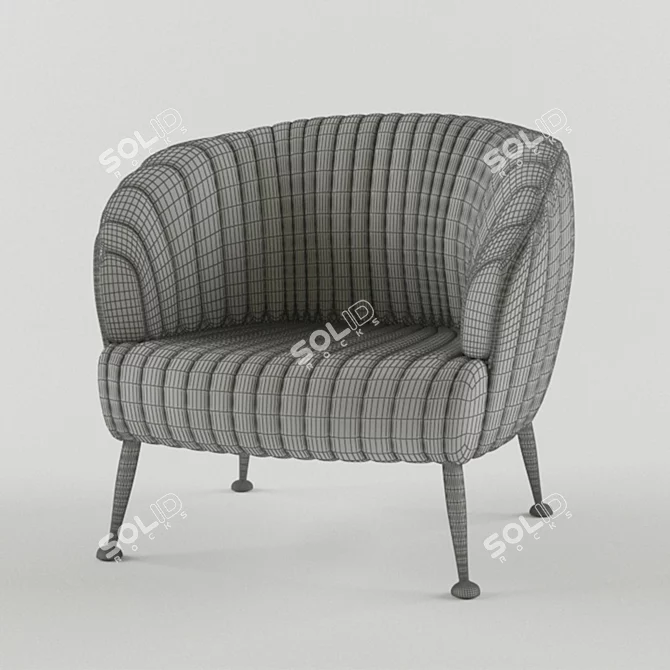 Modern Perugia Armchair 3D model image 2