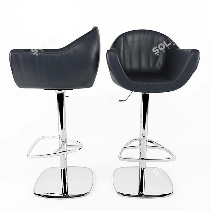 Sleek Modern Bar Stool 3D model image 2