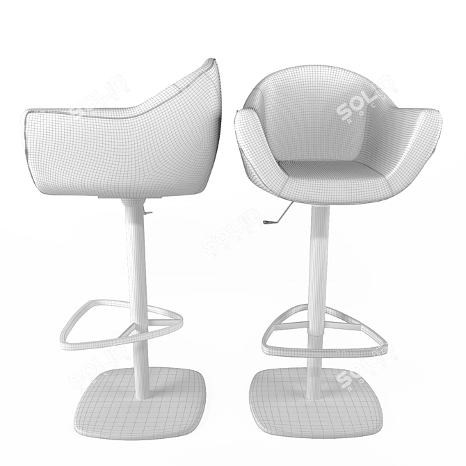 Sleek Modern Bar Stool 3D model image 3