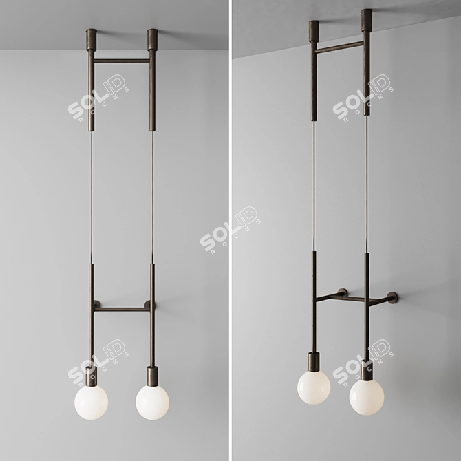 Dual Glow Wall Sconce 3D model image 2