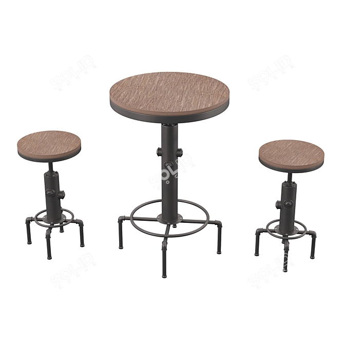 Elegant Dining Set: Table & Chair 3D model image 1