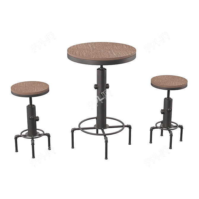 Elegant Dining Set: Table & Chair 3D model image 2