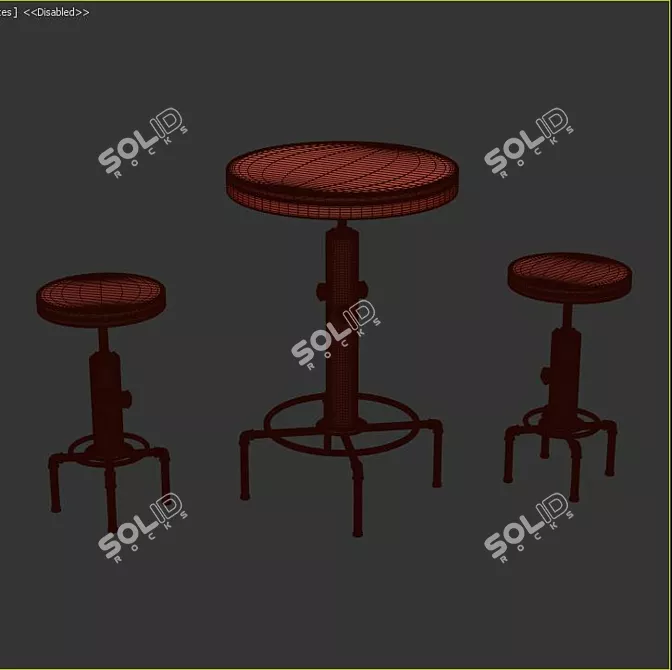 Elegant Dining Set: Table & Chair 3D model image 3