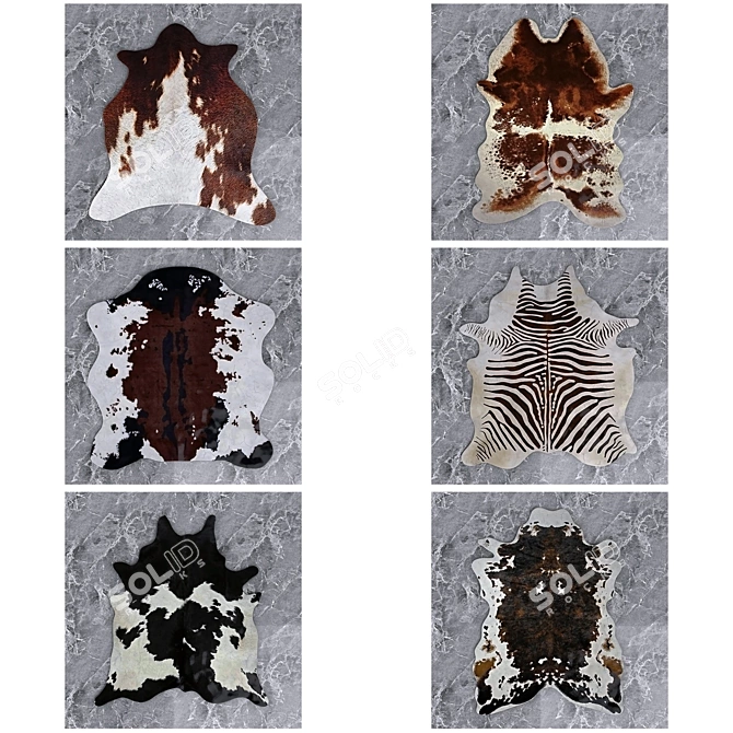 Exquisite PBR Animal Carpets 3D model image 3