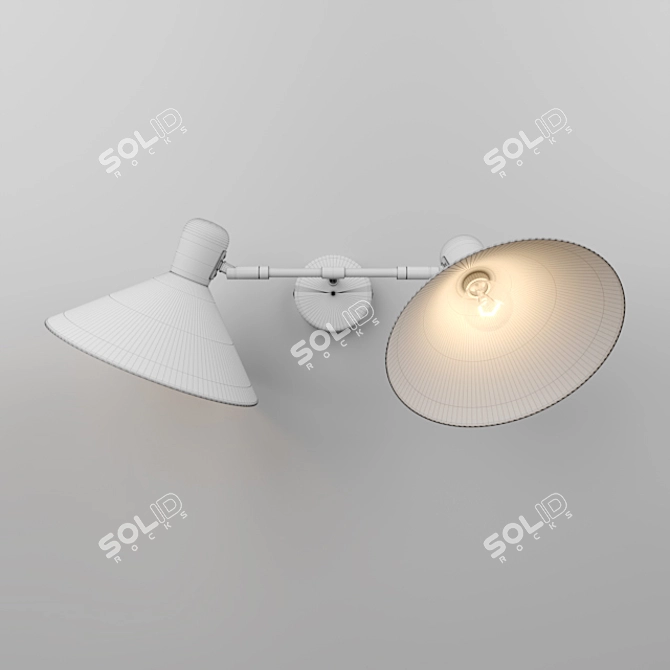 Product Title: Modern Industrial Double Wall Light 3D model image 2