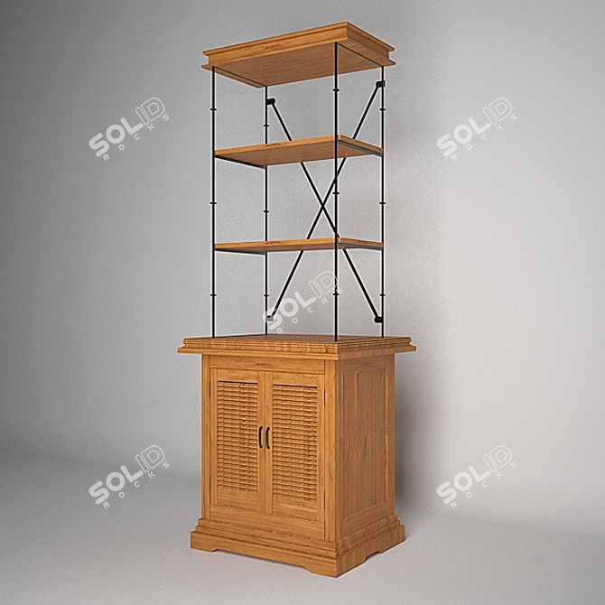 Modern Wood Bookcase: 3D Model & Textures 3D model image 2