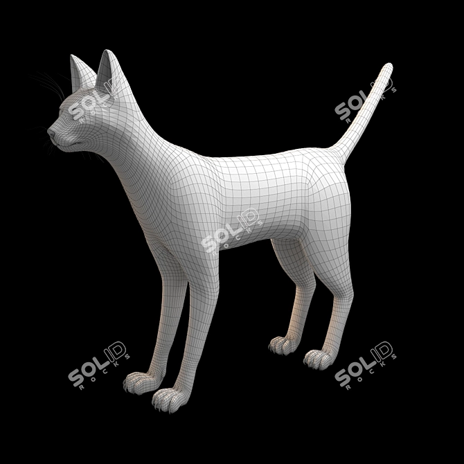 Title: Poseable Siamese Cat Model 3D model image 3