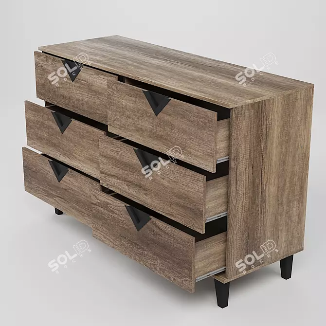 Contemporary 6-drawer Dresser by Carson Carrington 3D model image 1