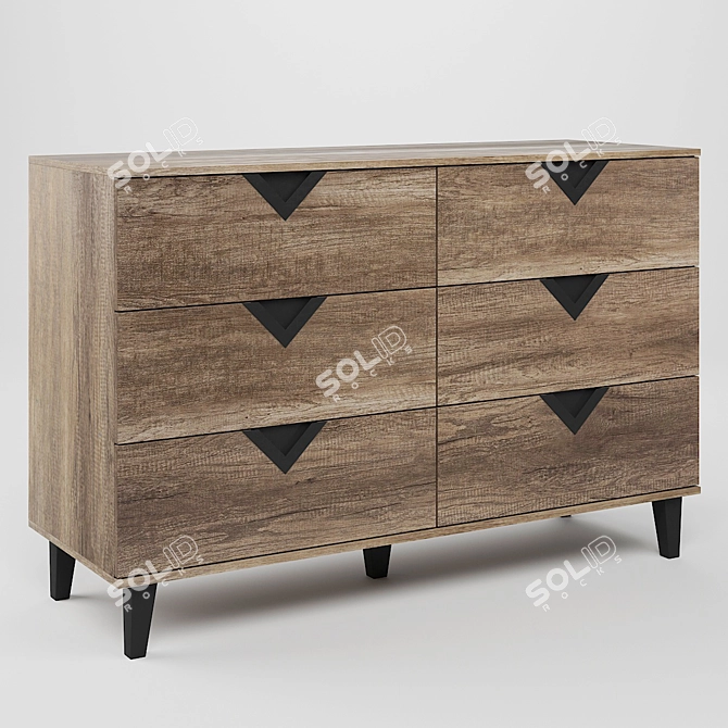 Contemporary 6-drawer Dresser by Carson Carrington 3D model image 2