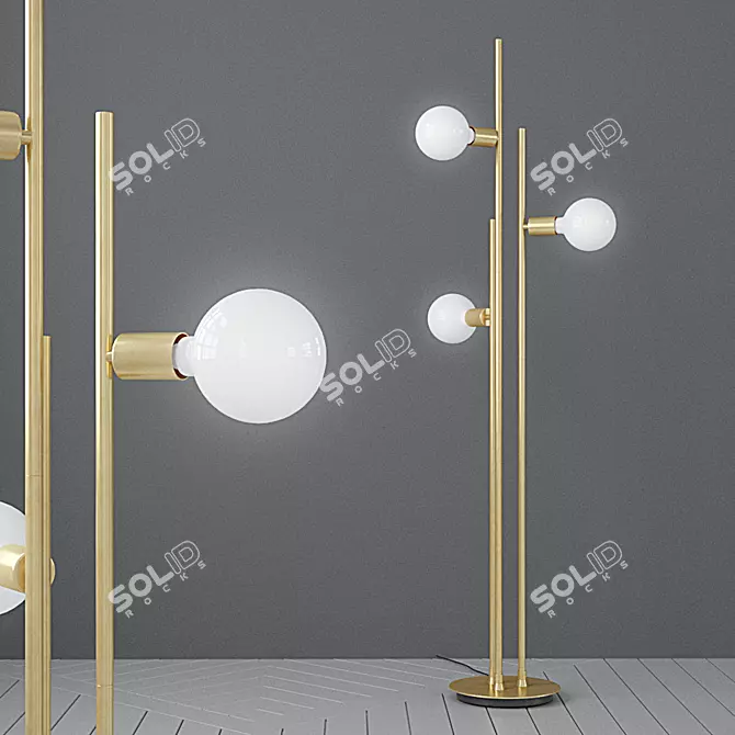 Elegant Floor Lamp by Hubsch 3D model image 1