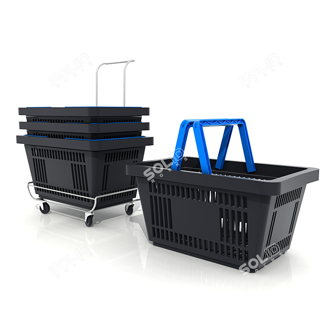 Title: Versatile Plastic Shopping Basket 3D model image 1