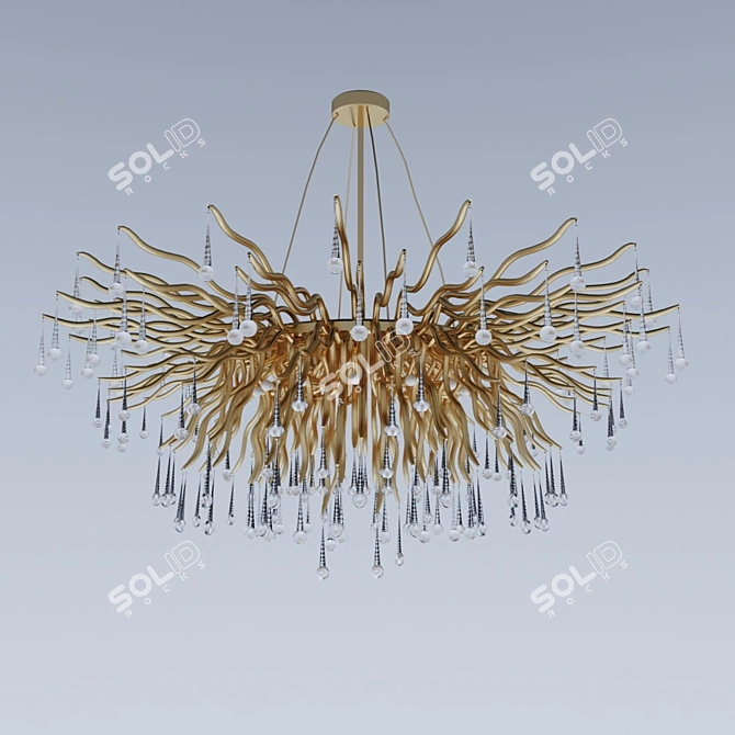 Inodesign Golden Modern Pendant Light 3D model image 1