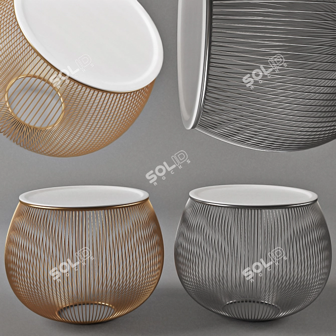 Sleek Iron Bar Table 3D model image 1