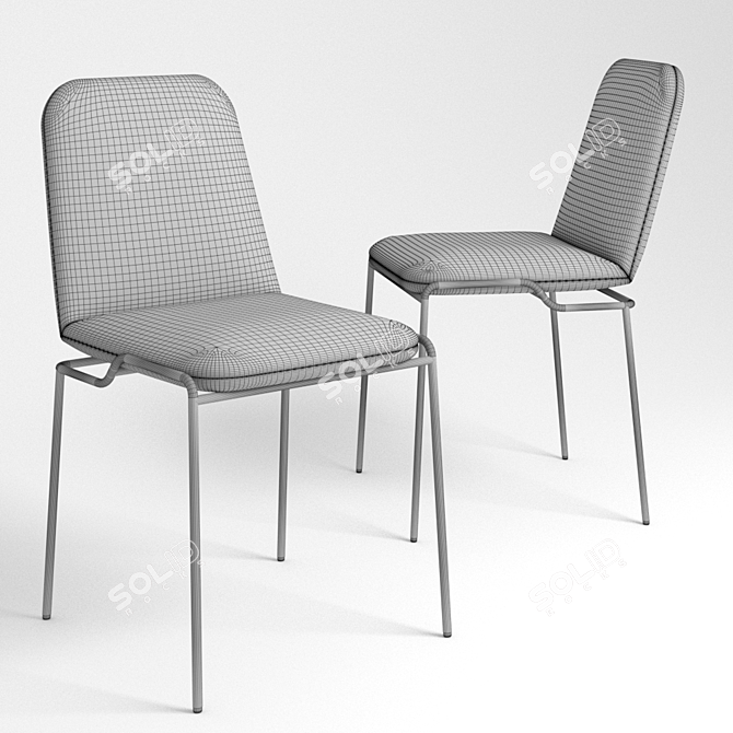 Contemporary Tadao Dining Chair 3D model image 2