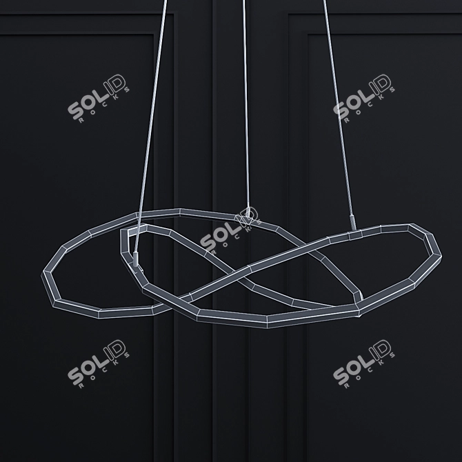 Nova Luce Martino Pendant: Sleek Metal Luminaire 3D model image 2