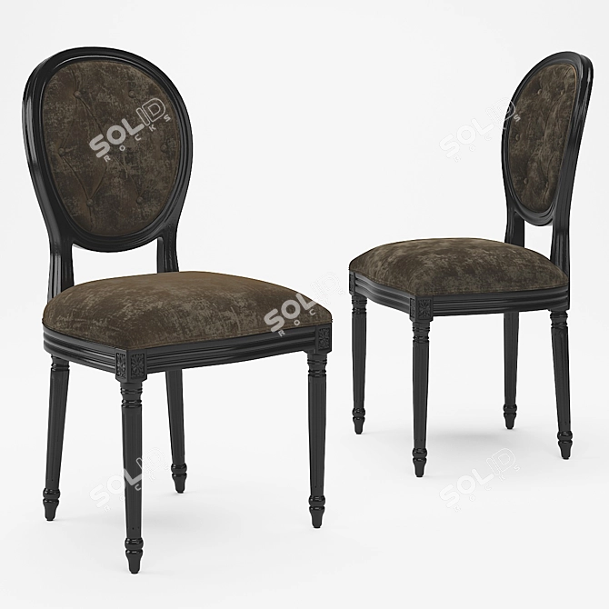 French Style Dining Chair 3D model image 1