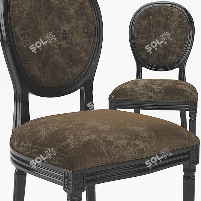 French Style Dining Chair 3D model image 2