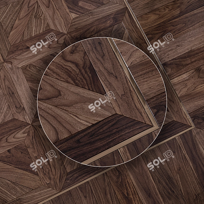 Elegant Walnut Flooring: Coswick Langeais 3D model image 3