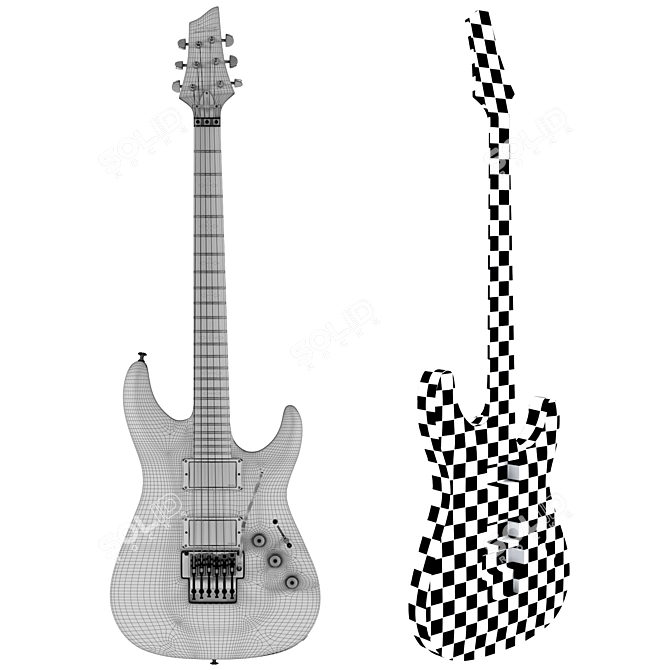 Schecter Hellraiser Floyd Rose: Ultimate Shredder 3D model image 3